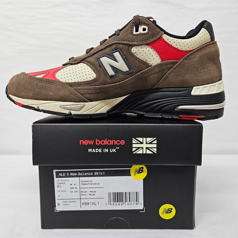 ALD X New‎ Balance 991 v1 Sneakers Made in UK W991AL1 Brown Beige Women Size 8.5